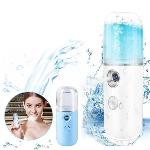 Ультразвуковий акумуляторний зволожувач повітря для шкіри обличчя Nano Mist Soraver з підсвічуванням, Нано-розпилювач з резервуаром для води 30 мл