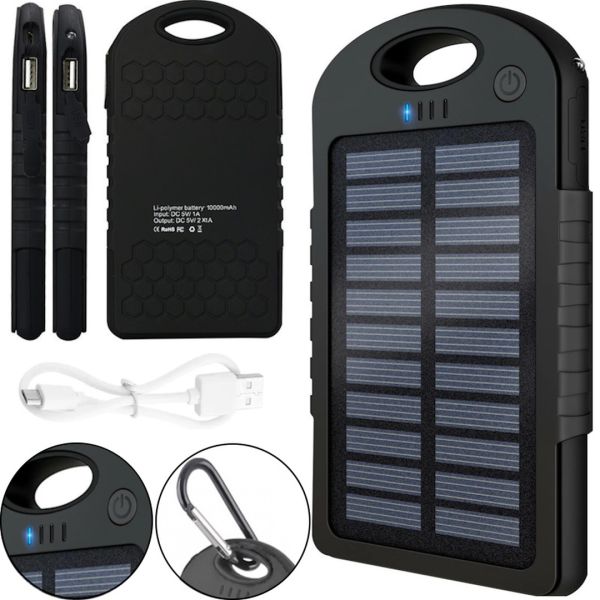 Портативний зарядний пристрій Power Bank Solar Charger JS-3 50000 mAh повербанк c карабіном на сонячній батареї, зовнішній акумулятор 50000 маг