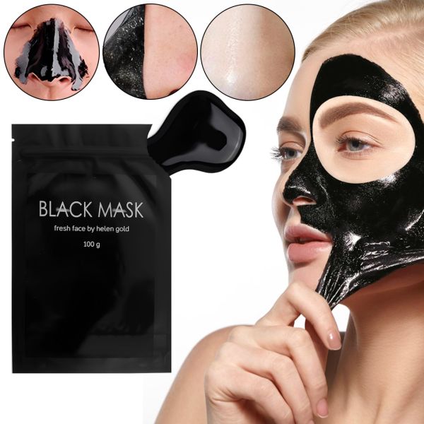 Чорна маска плівка для обличчя від чорних цяток Black Mask вугільна маска-плівка для очищення шкіри та звуження пор 100 г