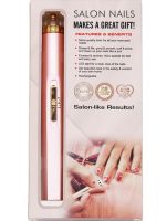 Фрезер для манікюру і педикюру Flawless Salon Nails бездротовий апарат для зняття гель-лаку з нігтів, портативна машинка з насадками USB рожева