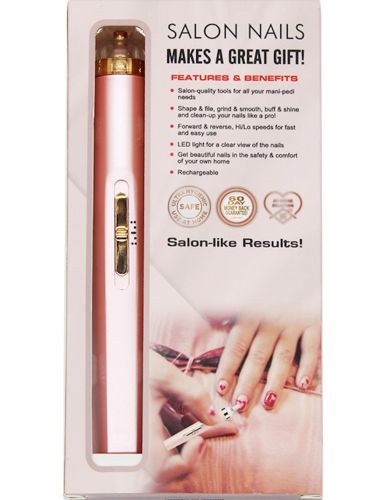 Фрезер для манікюру і педикюру Flawless Salon Nails бездротовий апарат для зняття гель-лаку з нігтів, портативна машинка з насадками USB рожева