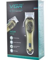 Професійна машинка для стрижки волосся VGR V-658 4 насадки чоловіча акумуляторна машинка для окантовки бороди з функцією тримера і LCD дисплеєм