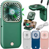 Портативний міні вентилятор Mini Fan F30 3 в 1 Powerbank кишеньковий ручний міні-вентилятор з ремінцем на шию, держателем і зарядкою для телефону USB