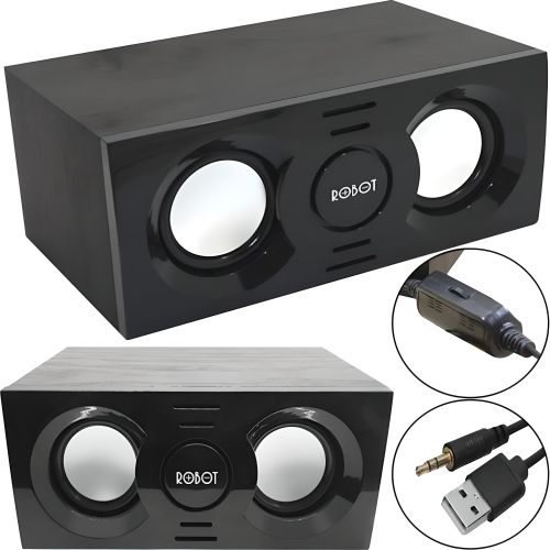 Універсальна комп'ютерна USB колонка Robot RS130 Desktop 5W, Універсальні колонки динаміки для комп'ютера і ноутбука, Акустика для ПК 90172 Чорна