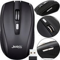 Бездротова оптична мишка Jedel W550 Black 1000 dpi ігрова для комп'ютера і ноутбука 2.4 GHZ на батарейці, геймерська USB миша 98127 Чорна