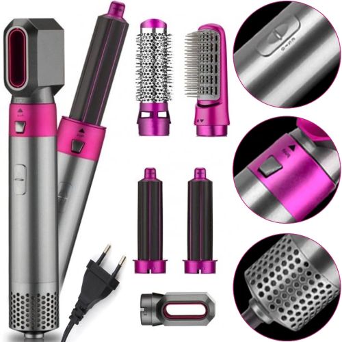 Електрична щітка Hot Air Styler 5 в 1 фен стайлер для сушіння, укладання та об'єму волосся, мультистайлер з насадками для завивки і випрямлення