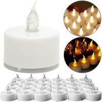 Набір світлодіодних палаючих свічок Flameless Tealight 24 штуки LED Свічка з імітацією полум'я і підсвічуванням на батарейках для освітлення білі