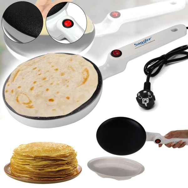 Занурювальна млинниця Sonifer Crepe Maker SF-3034 650W Електрична Сковорідка для млинців 20 см электроблинница з антипригарним покриттям Біла