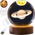 Кришталева куля-нічник Сатурн 3D Creative Visualization Lamp M-8062S світлодіодний LED нічник, Скляна куля світильник на акумуляторі від USB 