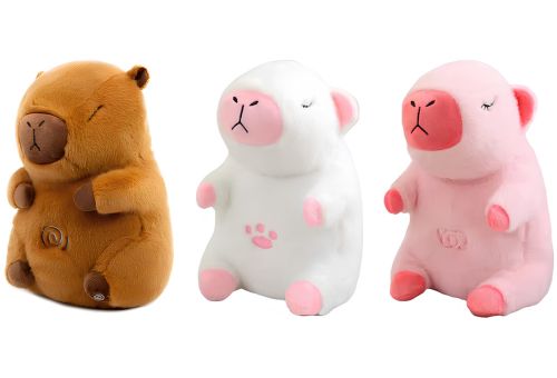 Інтерактивна дихаюча капібара Snuggle Pulse CapyBuddy 30 см м'яка плюшева іграшка, музичний нічник на батарейках для сну новонароджених дітей