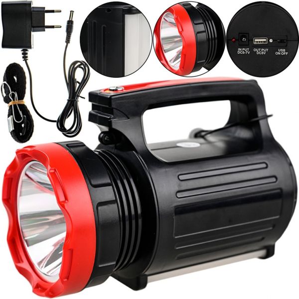 Ручний Аварійний ліхтар з повербанком Opera Digital OP2895-U 5W 20SMD акумуляторний світлодіодний LED ліхтарик прожектор 3000mAh Power Bank USB