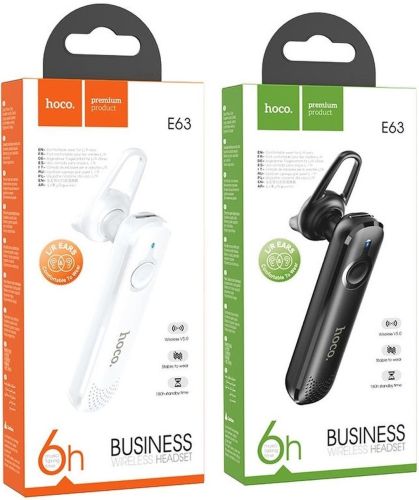 Бездротова гарнітура Hoco E63 Diamond business BT Bluetooth навушник з мікрофоном і шумозаглушенням на одне вухо, моногарнітура для IOS Android