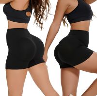 Жіночі безшовні шорти Lifting Yoga Shorts XZY8855 стягуючі спортивні велосипедки з високою талією та ефектом пуш ап для фітнесу Чорні S-XXL