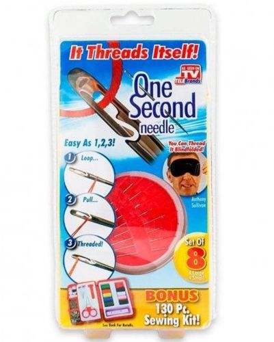 Дорожній швейний набір One Second Needle чудо-голки для шиття Insta Sewing Kit Tasy To Thread, ножиці, голки з боковим отвором Ван Секонд Нідл