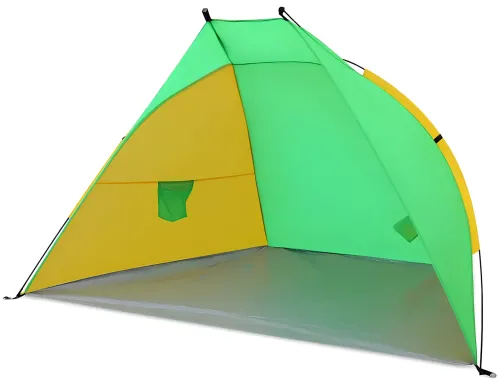 Пляжний двомісний намет-тент «Ракушка» Send Tent WM-0T103, зелений, 210×120×105 см — автоматичний туристичний намет-тент із каркасом для кемпінгу