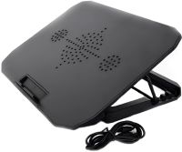 Складна підставка для ноутбука з охолодженням Shaoyundian Notebook Cooler розкладний регульований столик охолоджувач з вентилятором USB Чорний