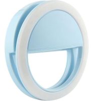 Світлодіодне LED селфи кільце Selfie Ring Light XL-191 8.5 см світлове підсвічування для фото лампа на телефон Android IOS блакитне, Рожеве, Чорне