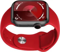 Наручний Смарт годинник Smart Watch T500 спортивний з мікрофоном, тонометром IP67 Aluminium 44mm Розумний годинник з функціями фітнесу та здоров'я Червоні