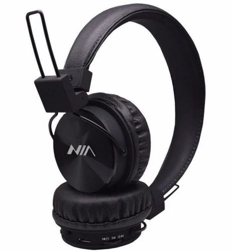 Бездротові накладні Bluetooth навушники NIA X3 з МР3 плеєром і FM Black, повнорозмірні блютуз стерео навушники з мікрофоном і радіо чорні