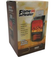 Портативний міні обігрівач з імітацією полум'я Flame Heater W-012 з LCD екраном 800W в розетку, Тепловентилятор камін з пультом 800Вт Чорний