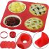 Силіконова форма My lil Pie Maker для випікання і запікання кексів, мафінів на 4 клітинки, Формочка для випічки кошичків і готування на кухні Червона