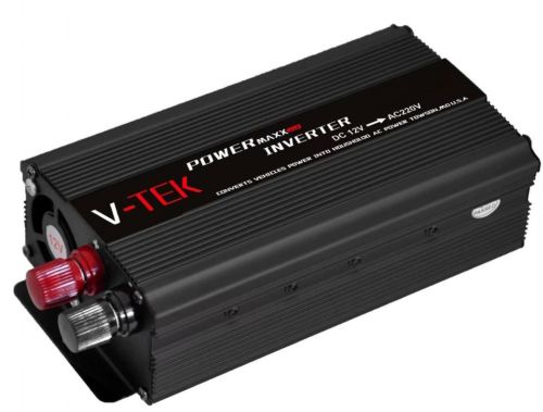 Автомобильный инвертор V-TEK PowerMaxx SSK-2000W 12V-220V от прикуривателя и аккумулятора, Авто преобразователь напряжения тока 12В 2000Вт, Черный