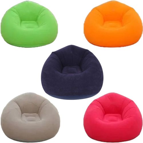 Надувне крісло диван Intex Beanless Bag 68579 до 150 кг для відпочинку, велюровий Одномісний пуфик груша Air Sofa XL-1133 KR-1 для дому та вулиці