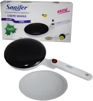 Занурювальна млинниця Sonifer Crepe Maker SF-3034 650W Електрична Сковорідка для млинців 20 см электроблинница з антипригарним покриттям Біла