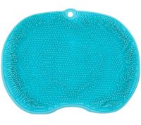 Силіконовий масажний килимок Чистюля Shower Foot Scrubber Mat LY-379 для спини і ніг на присосках, Настінна нековзна щітка для душу Бірюзовий