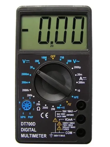 Карманный звуковой мультиметр Digital DT700D цифровой для контроля постоянного и переменного напряжения, Тестер со звуковой прозвонкой с щупами
