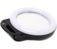 Светодиодное LED селфи кольцо Selfie Ring Light A4S 11.5 см аккумуляторная RGB лампа с зажимом, кольцевая подсветка с зеркалом на телефон USB H8-1