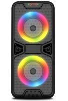 Акумуляторна колонка динамік Bluetooth BKK B86 з LED підсвічуванням 20W, бездротова акустична система караоке USB SD FM AUX від акумулятора Чорна