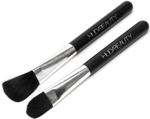 Набір кистей для макіяжу Huda Beauty 12 штук, Кисті для професійного макіяжу очей, губ і обличчя, пензлики в металевій коробці