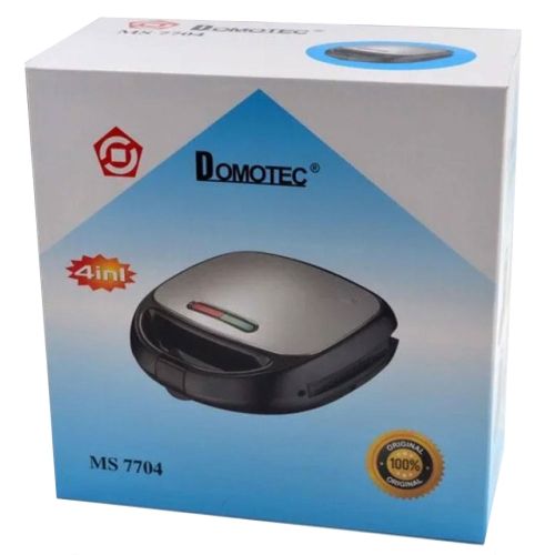 Сендвичница бутербродница мультипекарь 4 в 1 Domotec MS-7704 1000W 4в1 серая гриль, вафельница, орешница 1000 вт