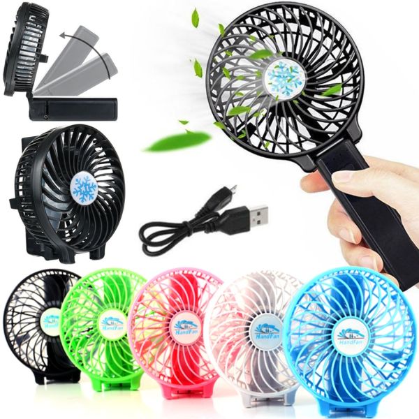 Ручний міні вентилятор Handy Mini Fan WX - 6508 USB акумуляторний настільний вентилятор трансформер зі складною ручкою і знімним акумулятором