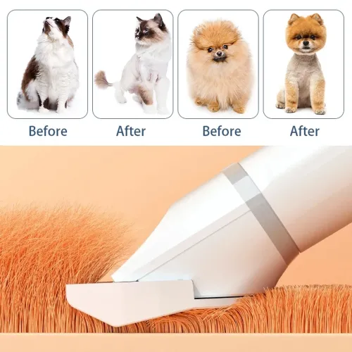 Бездротова машинка для стрижки домашніх тварин 4 в 1 Pet Hair Cutter AND391 акумуляторна для грумінгу собак і кішок з 4 знімними головками