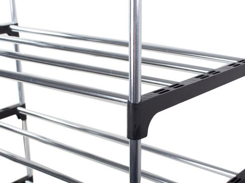 Підлогова Полиця органайзер Shoe Rack Rias RD-9005 для зберігання взуття 6 ярусів, стійка етажерка на 6 секцій полиць 115x56x30 см зі сталі срібляста