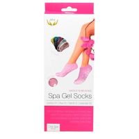 Зволожуючі гелеві шкарпетки для педикюру SPA Gel Socks рожеві, косметичні шкарпетки для СПА процедур з антиковзаючим покриттям і зволожуючим гелем