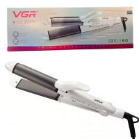 Утюжок випрямляч для волосся VGR V-558 45W для укладання волосся з терморегулятором, Професійна плойка щипці для випрямлення з затискачем Білий