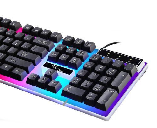 Ігровий набір Gaming ZGB G21B дротова ігрова клавіатура і миша для ПК з RGB світлодіодним підсвічуванням, Комп'ютерний комплект мишка і клавіатура