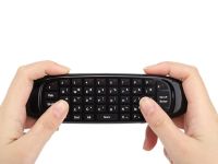Беспроводная аэромышь C120 RuS с клавиатурой Air mouse с гироскопом, Универсальный USB пульт русская раскладка мини клавиатура на батарейках Черная