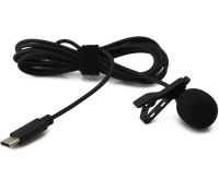 Петличний мікрофон Media Microphone DM USB Type-C MK-3 з роз'ємом для телефону, міні мікрофон 15 см, дротова петличка