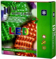 Светодиодная гибкая гирлянда Дюралайт Rope Lights G-38 10 м уличная и внутренняя цветная LED гирлянда с RGB контролером от сети Multicolor 3528