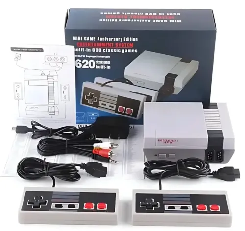 Игровая ретро приставка Dendy Game Anniversary Edition NES 620 игр с двумя джойстиками Детская консоль 8 бит Денди с встроенными играми D1001 Серая