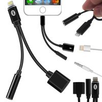 Переходник Lightning to Headphone Jack Adapter MY026 аудио адаптер 3.5mm разветвитель на 2 порта для подключения зарядки и наушников к телефону
