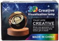 Кришталева куля-нічник Сатурн 3D Creative Visualization Lamp M-8062S світлодіодний LED нічник, Скляна куля світильник на акумуляторі від USB 