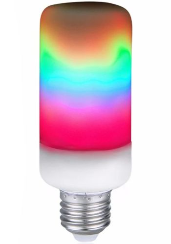 Світлодіодна декоративна лампочка LED Flame Light E27 9W з RGB ефектом полум'я у формі кукурудзи в патрон кольорова лампа 2200K з імітацією вогню