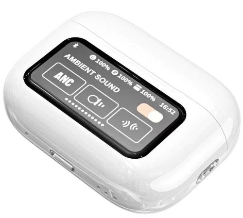 Бездротові вакуумні навушники TWS AirPods A9 PRO 2 Bluetooth в кейсі з сенсорним дисплеєм, навушники-гарнітура Вкладиші блютуз з шумозаглушенням