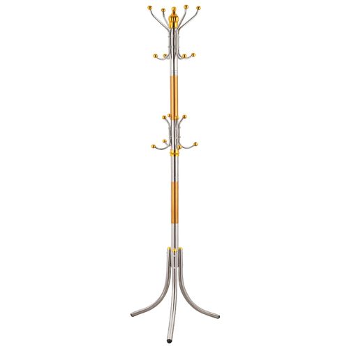 Напольная вертикальная вешалка тренога Coat Rack для верхней одежды 16 крючков, Переносная разборная металлическая стойка для сумочек и зонтов