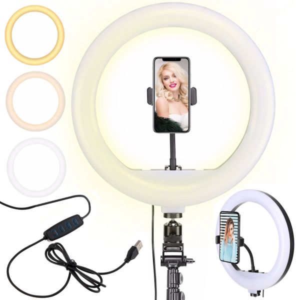 Кільцева USB-LED-лампа Ring Fill Light JY-360A, 36 см (14 дюймів), без штатива. Професійна студійна світлодіодна лампа CXB-360 (теплий, нейтральний, холодний)